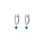 Load image into Gallery viewer, Emerald Hanging Hoops - Set of Earrings - HIBA JABER
