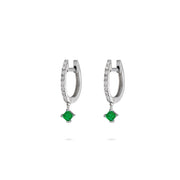 Emerald Hanging Hoops - Set of Earrings - HIBA JABER