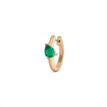 Load image into Gallery viewer, Emerald Pear drop Hoop Earring - HIBA JABER
