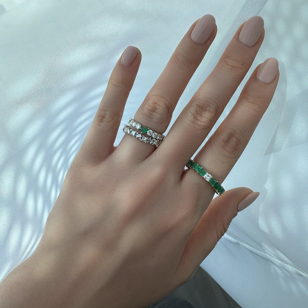 Emerald Princess Odd Out Out Ring - HIBA JABER