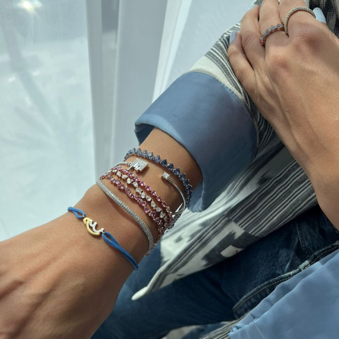 Femininity Infinity Bangle - Blue Enamel - HIBA JABER