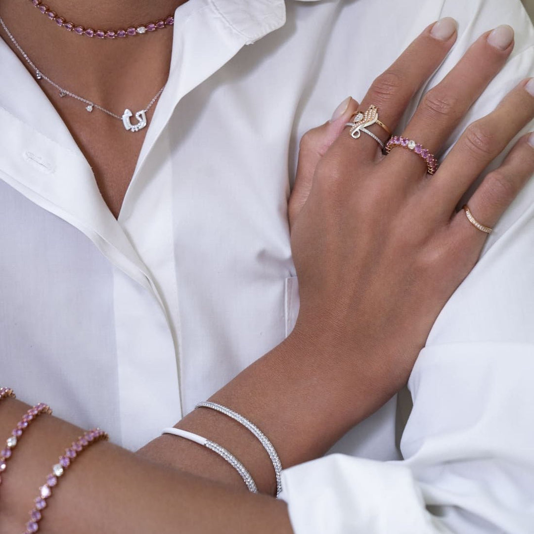 Femininity Infinity Bangle - Colored Enamel - HIBA JABER