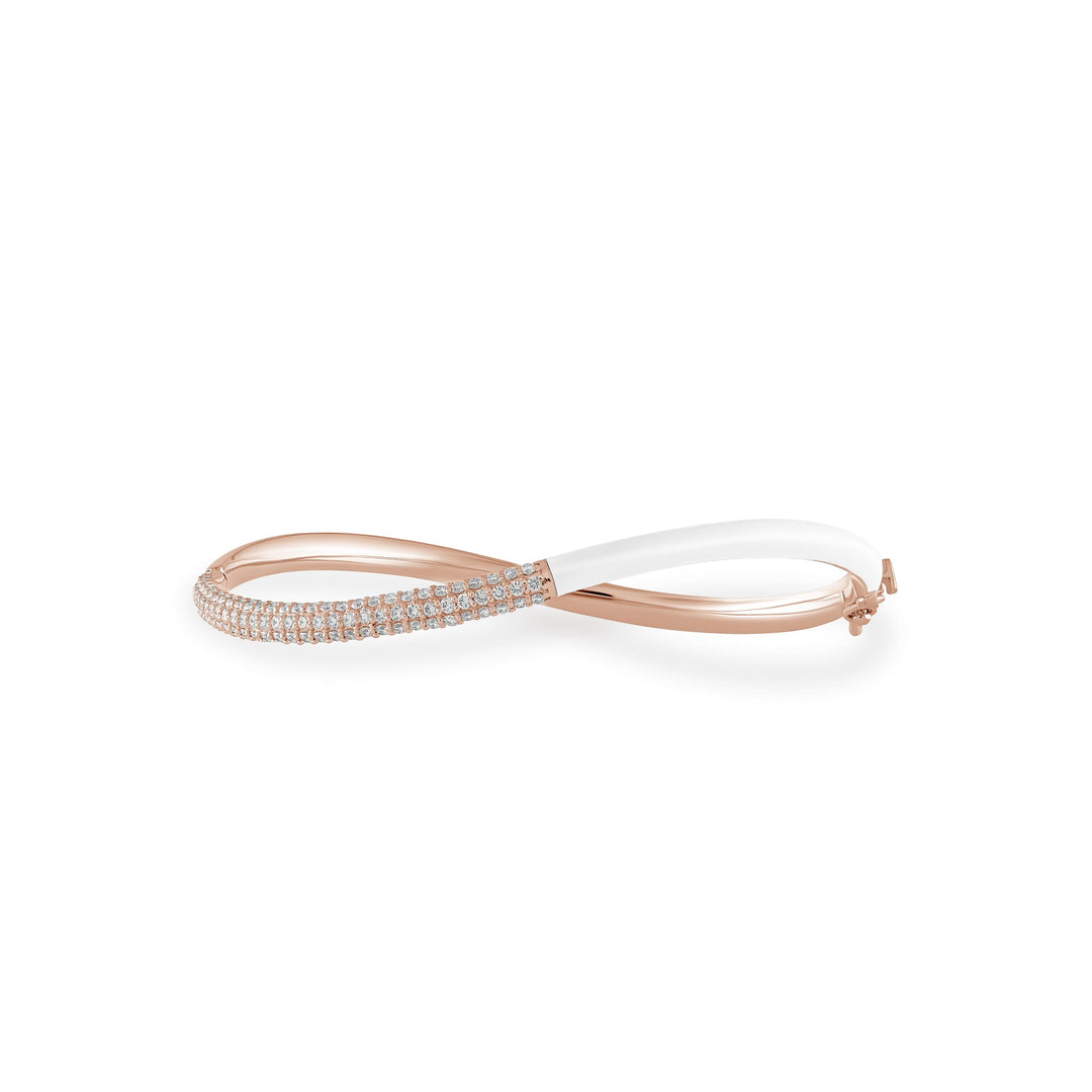 Femininity Infinity Bangle - White Enamel - HIBA JABER