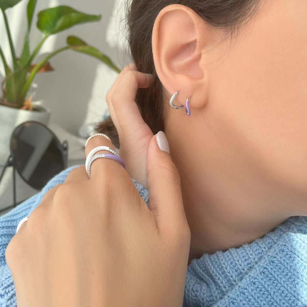 Femininity Infinity Hoops - White Enamel - HIBA JABER
