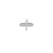 Flat Top Initial Pinki Ring - White Gold - HIBA JABER