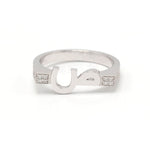 تحميل الصورة في عارض المعرض, Flat Top Initial Pinki Ring - White Gold - HIBA JABER
