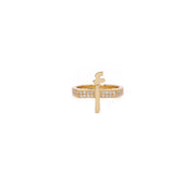 Flat Top Initial Pinki Ring - Yellow Gold - HIBA JABER