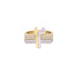 Load image into Gallery viewer, Flat Top Thick Duo Rings Diamond Bands - HIBA JABER
