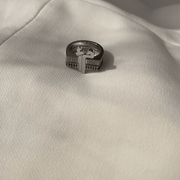 Flat Top Thick Duo Rings Diamond Bands - HIBA JABER