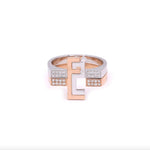 Load image into Gallery viewer, Flat Top Thick Duo Rings Diamond Bands - HIBA JABER
