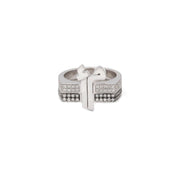 Flat Top Thick Duo Rings Diamond Bands - HIBA JABER