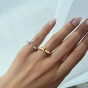 Flat Top Thick Initial Ring - Plain - HIBA JABER