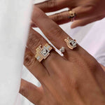 Load image into Gallery viewer, Flat Top Thick Trio Rings - HIBA JABER
