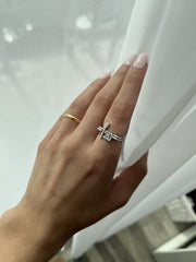 Flat Top Thin Duo Rings - Ha & Alef - HIBA JABER