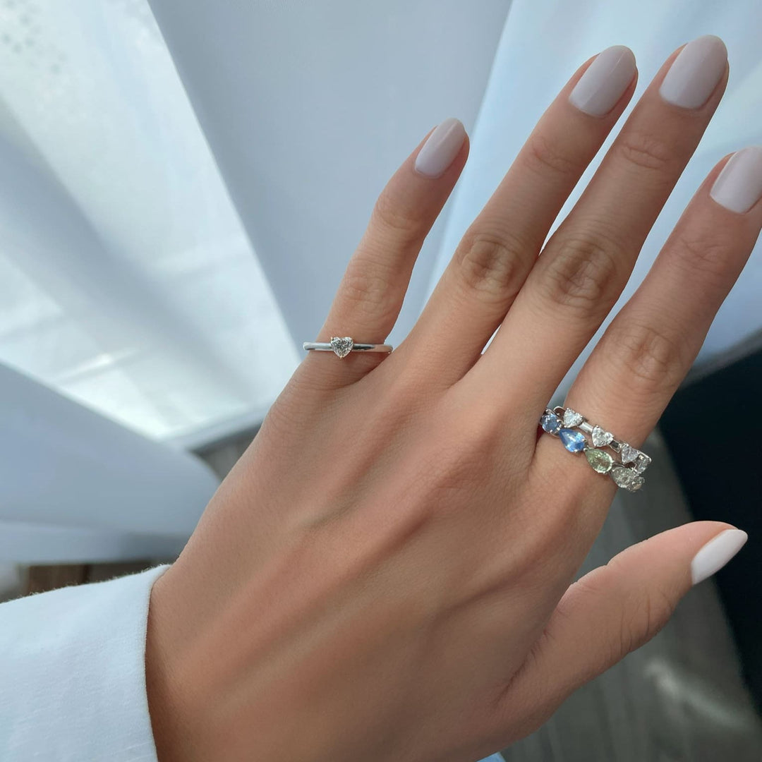 Four - ever Hearts Diamond Ring - HIBA JABER