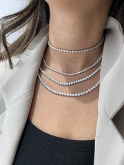 Full Diamond Tennis Necklace / 0.30ct Each - HIBA JABER