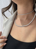 عرض الصورة في المعرض، Full Diamond Tennis Necklace / 0.30ct Each - HIBA JABER