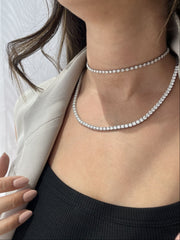 Full Diamond Tennis Necklace / 0.30ct Each - HIBA JABER
