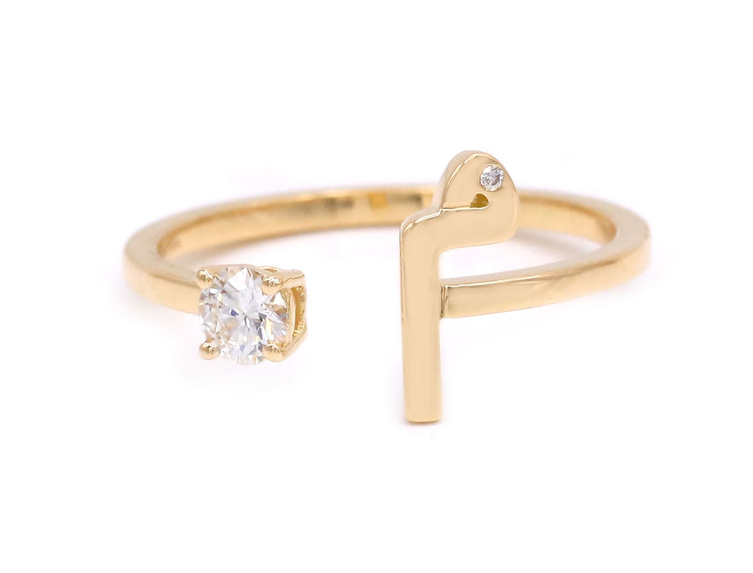 Glam Your Initial Diamond Ring - HIBA JABER