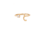 Glam Your Initial Diamond Ring - Plain - HIBA JABER