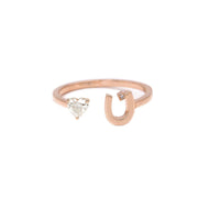 Glam Your Initial Heart Ring - HIBA JABER
