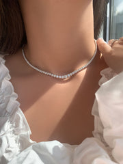 Gradual Diamond Tennis Necklace - HIBA JABER
