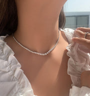 Gradual Diamond Tennis Necklace - HIBA JABER