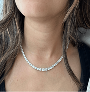 Gradual Diamond Tennis Necklace - HIBA JABER