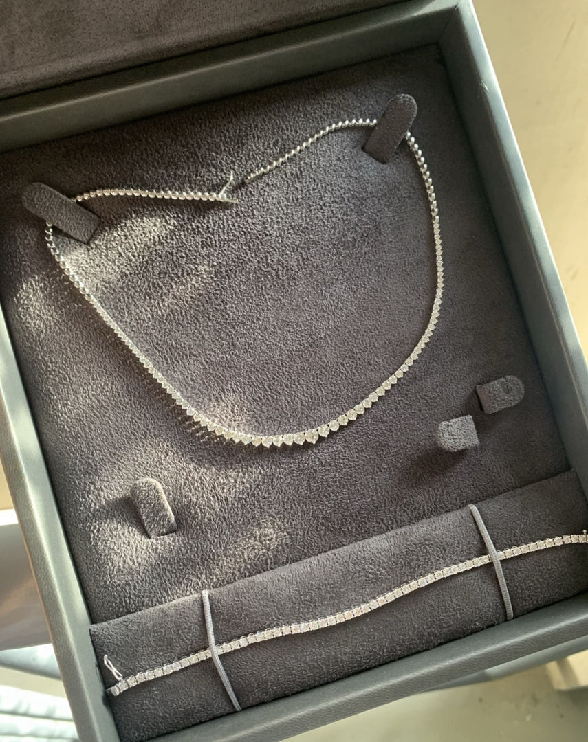 Gradual Diamond Tennis Necklace - HIBA JABER