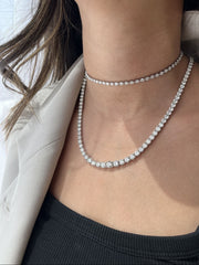 Gradual Diamond Tennis Necklace - HIBA JABER