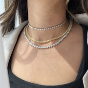 Gradual Heart Diamond Tennis Necklace - HIBA JABER