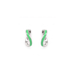 تحميل الصورة في عارض المعرض, Green Enamel Mini Infinity Hoops - HIBA JABER
