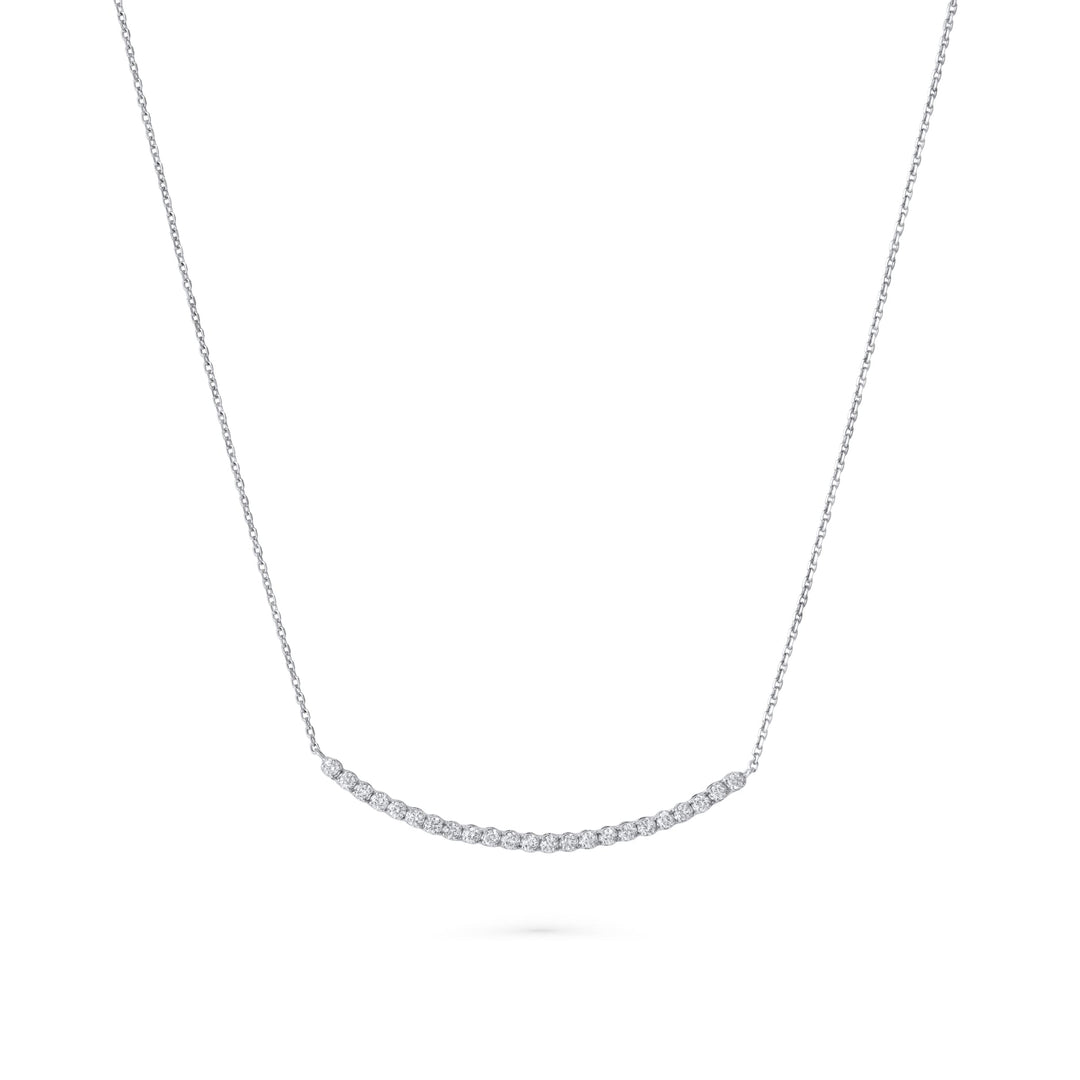 Half Moon Diamond Bar Necklace - HIBA JABER