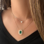 Halo Emerald Necklace - HIBA JABER