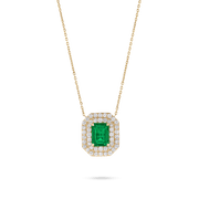 Halo Emerald Necklace - HIBA JABER