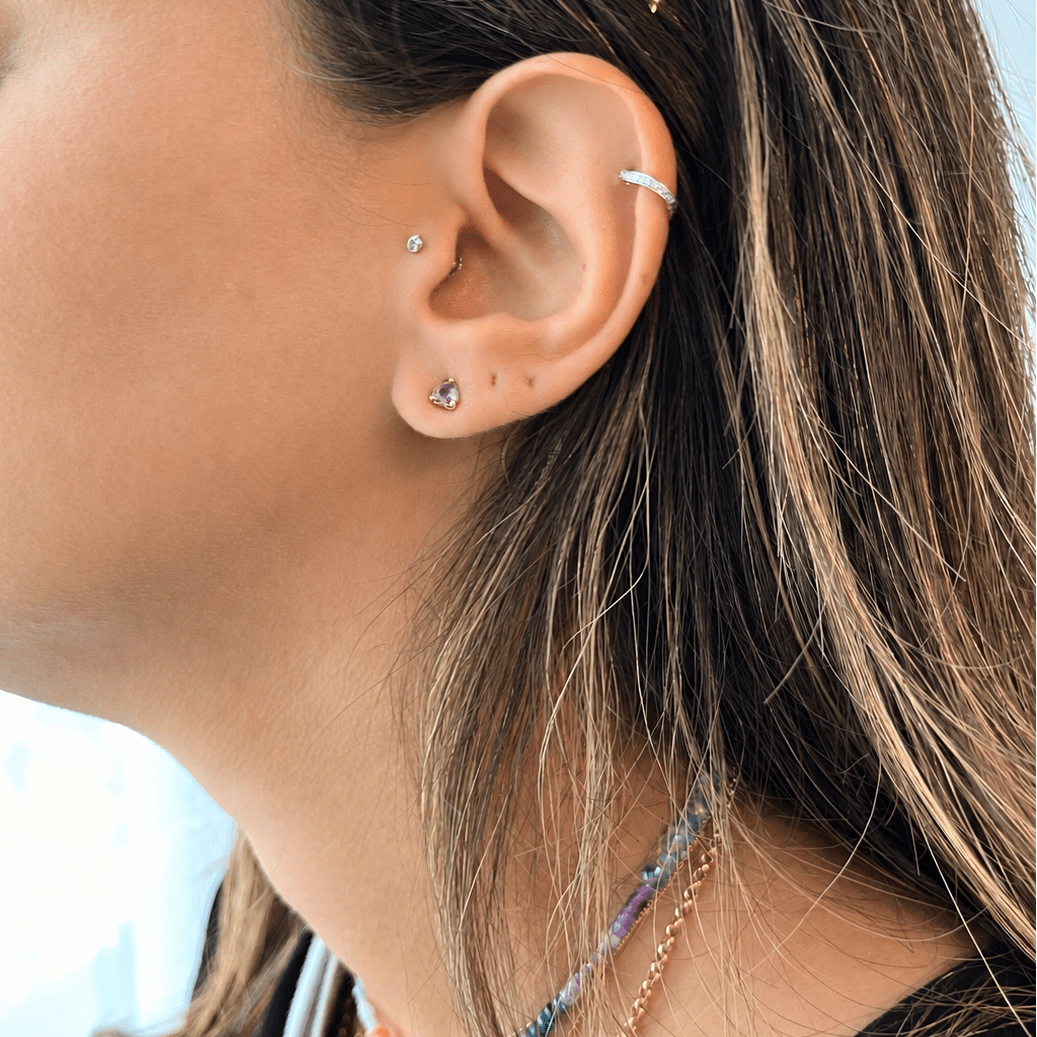 Heart Birthstone Earrings - Pair - HIBA JABER