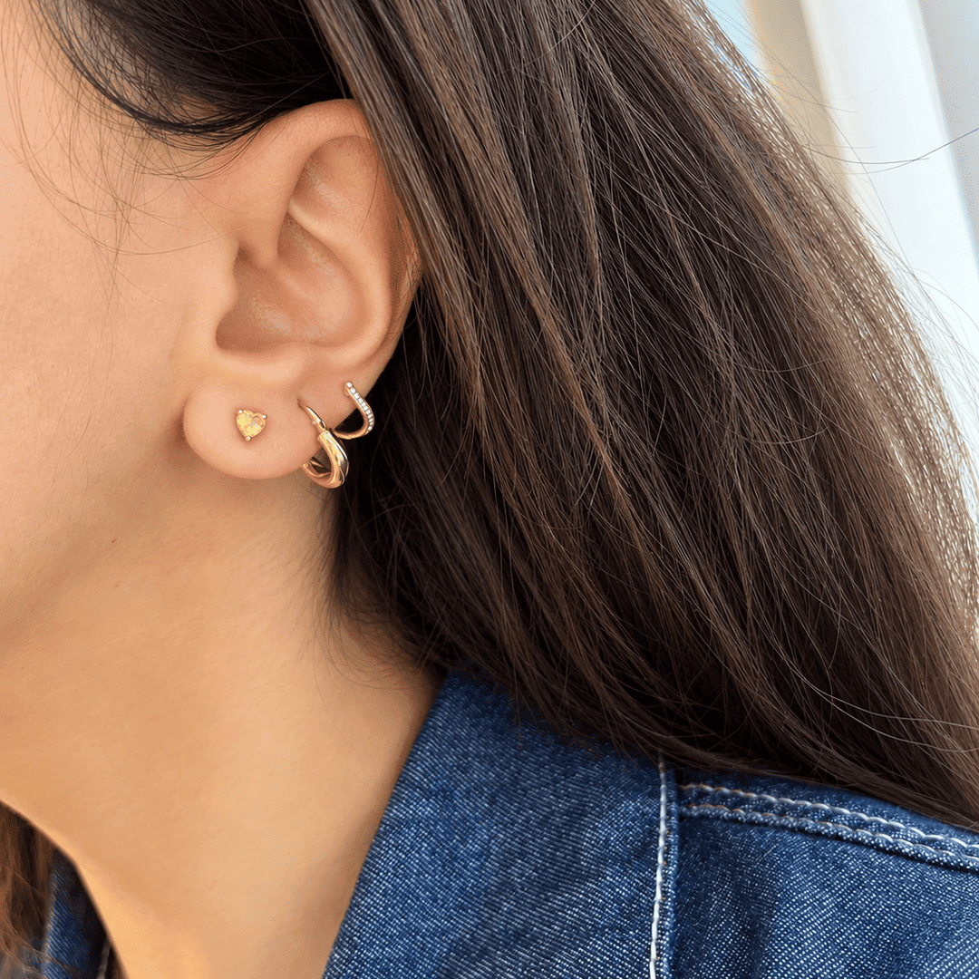 Heart Birthstone Earrings - Pair - HIBA JABER