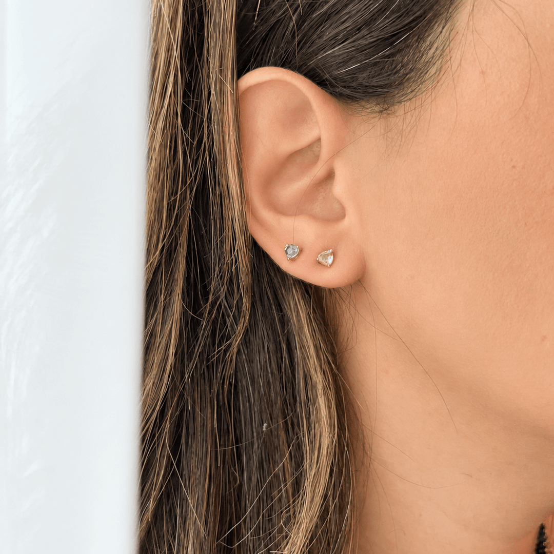 Heart Birthstone Earrings - Pair - HIBA JABER