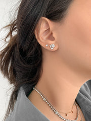 Heart Diamond Stud Earring - HIBA JABER