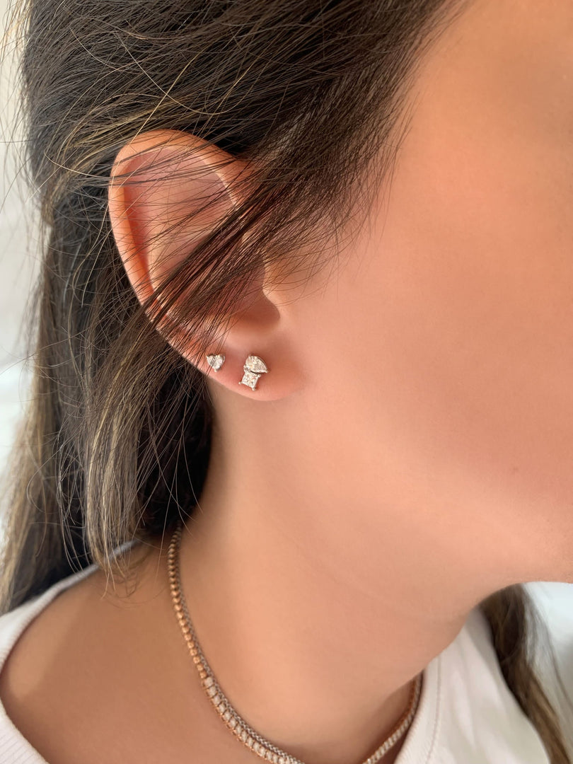Heart Diamond Stud Earring - HIBA JABER