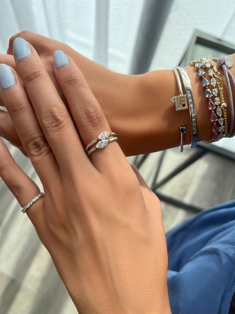 Horizantal Marquise Diamond Ring - HIBA JABER