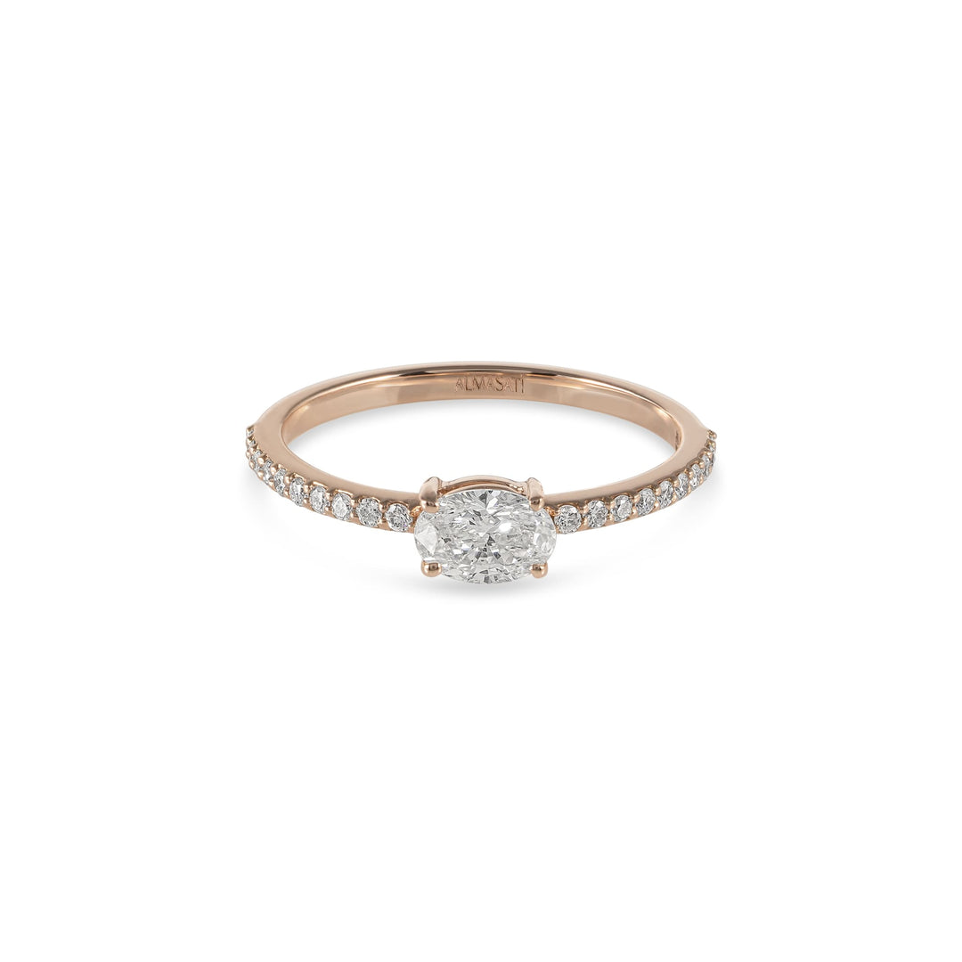 Horizantal Oval Diamond Ring - HIBA JABER
