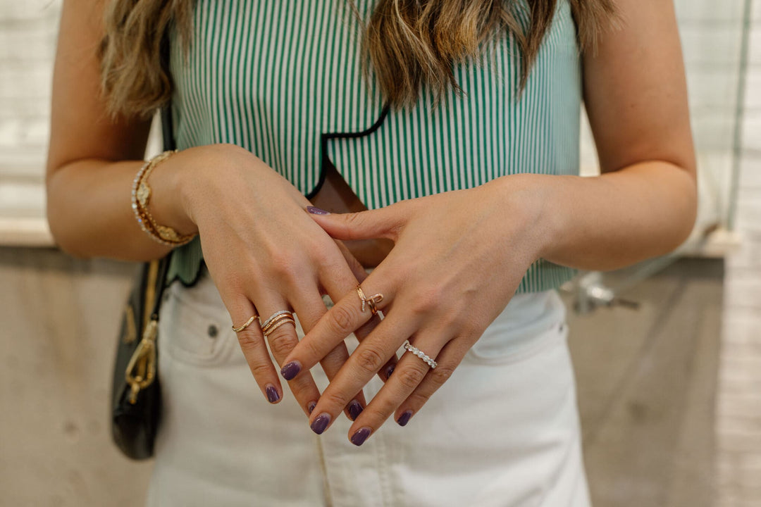 Infinity Band Ring with Pave Diamonds - HIBA JABER