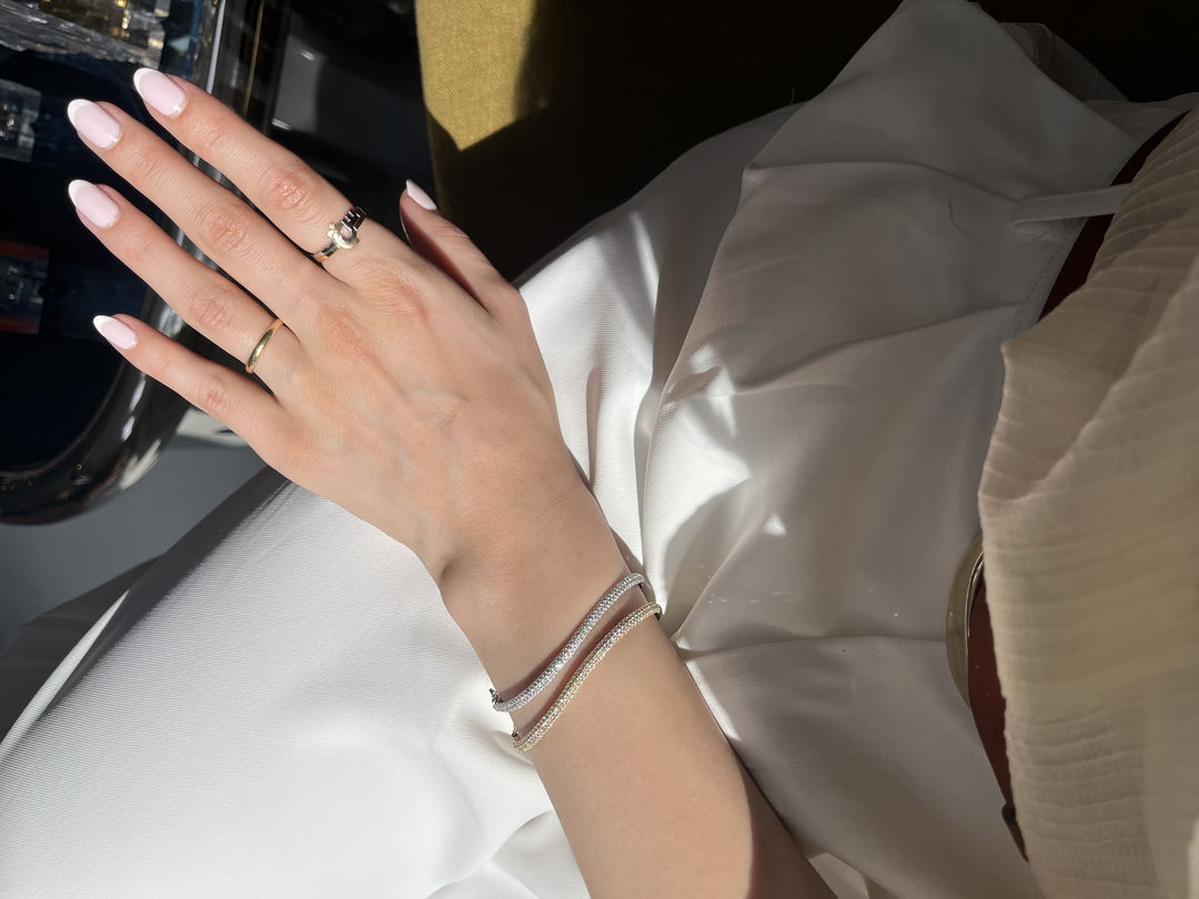 Infinity Bold Bangle with Diamonds - HIBA JABER