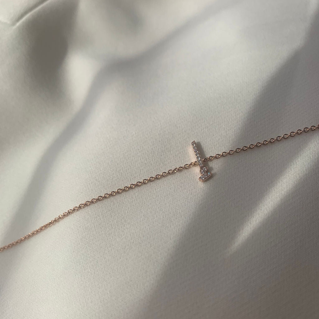 Initial Chain Bracelet Set In Diamonds - HIBA JABER