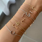 تحميل الصورة في عارض المعرض, Initial Chain Bracelet Set In Diamonds - HIBA JABER
