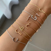 Initial Chain Bracelet Set In Diamonds - HIBA JABER