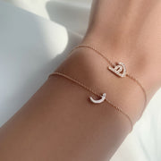 Initial Chain Bracelet Set In Diamonds - HIBA JABER