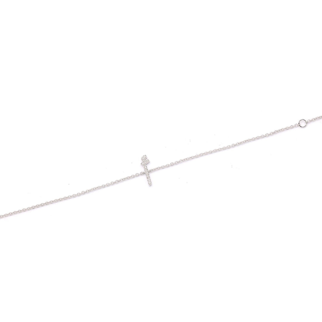 Initial Chain Bracelet Set In Diamonds - HIBA JABER