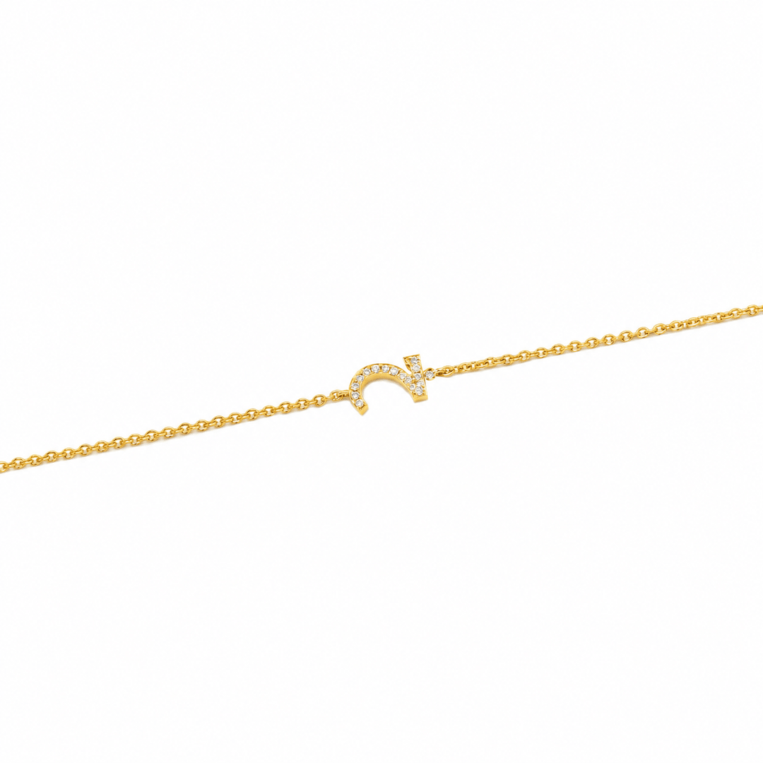 Initial Chain Bracelet Set In Diamonds - HIBA JABER